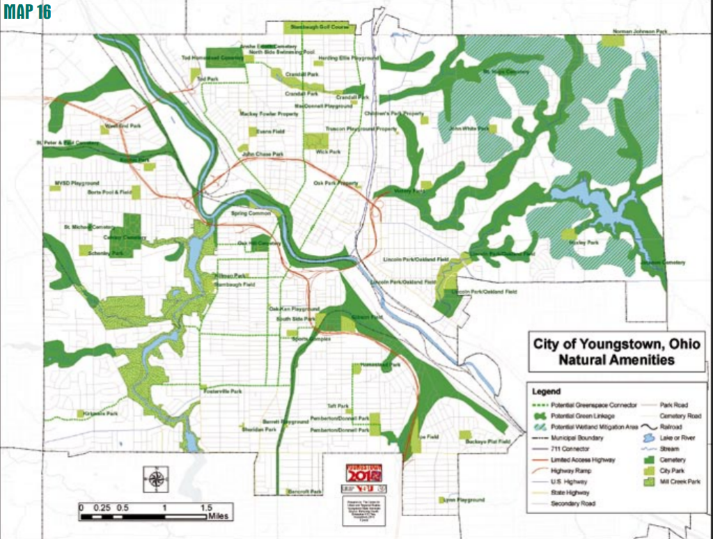 Youngstown 2010 Plan - Map 16 Natural Amenities